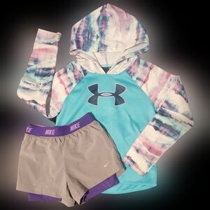 Kids clothes! Girls size 6. Under Armour hoodie and nike dri fit shorts